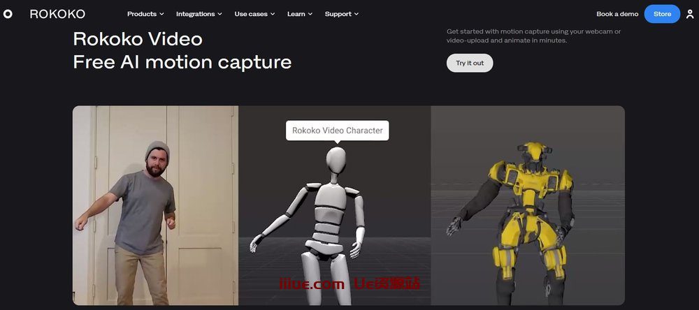 虚幻引擎UE5的免费 AI 动作捕捉，经过测试的 ROKOKO video，动画设计助手