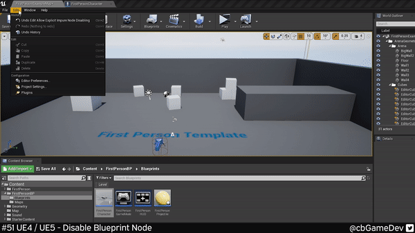 快速开发提示 #51 UE4 / UE5 - 禁用蓝图节点 快速开发提示 #51 UE4 / UE5 - 禁用蓝图节点